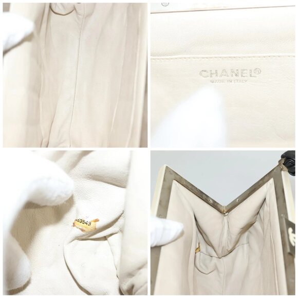 CHANEL Choco Bar Hand Bag Lamb Skin Black CC Auth 136265 - Picture 15 of 16